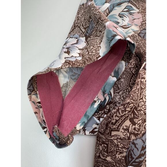 VTG 70s Tori Richard Hawaiian Shirt Mens L Flare Collar Japanese Flower Aloha - Picture 8 of 9